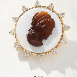Anthropologie NWT Cameo Brooch with Decorative Frame